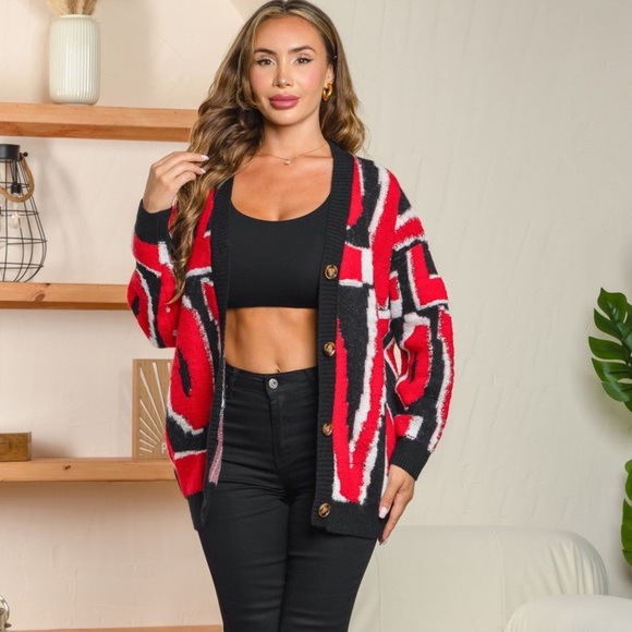 NWT BALBOA Palermo “LOVE” Knit cardigan Size: S/M - Picture 1 of 5